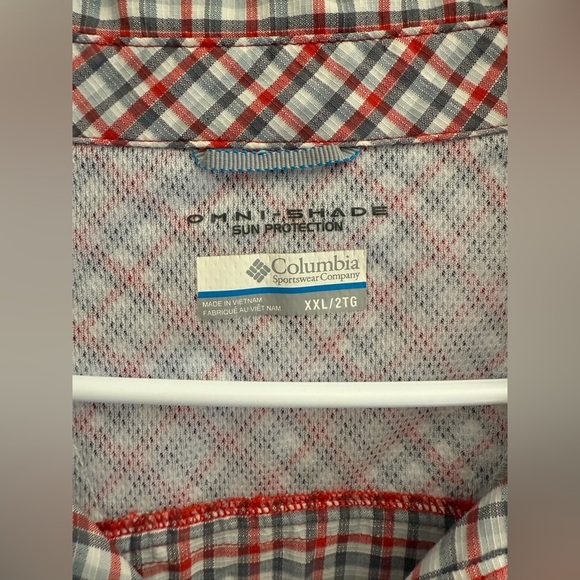 Columbia Omnishade Sun Protection Button Up Shirt Men’s SZ XXL Plaid Vented - Picture 2 of 7